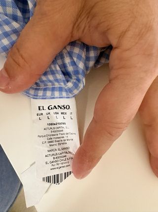 Camisa El Ganso cuadros vichy celeste