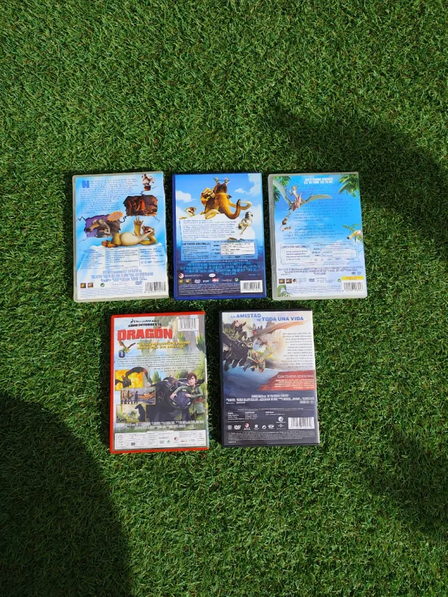 Pack 5 Películas DVD Ice Age y Dragón....