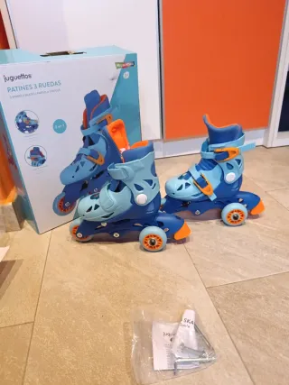 Patines 3 Ruedas Juguettos Niño Azul/Naranja