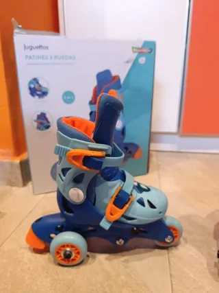 Patines 3 Ruedas Juguettos Niño Azul/Naranja