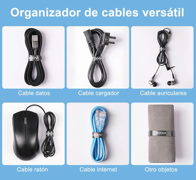 Organizadores de cables QOVI (10 unidades)
