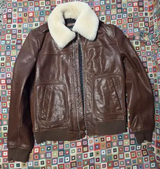 Chaqueta Bomber Piel Superdry Marrón