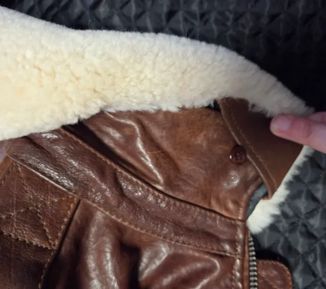 Chaqueta Bomber Piel Superdry Marrón