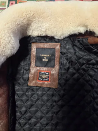 Chaqueta Bomber Piel Superdry Marrón