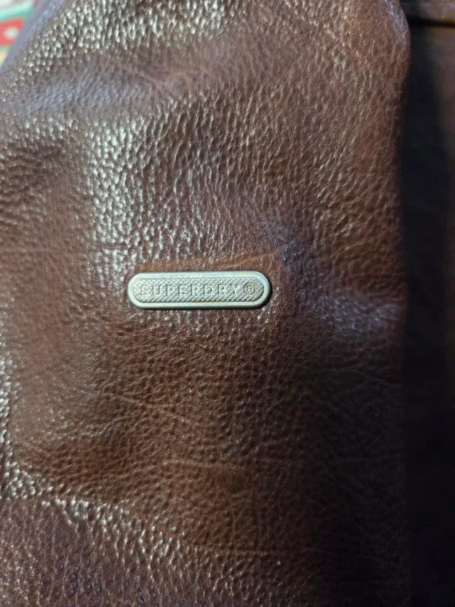 Chaqueta Bomber Piel Superdry Marrón