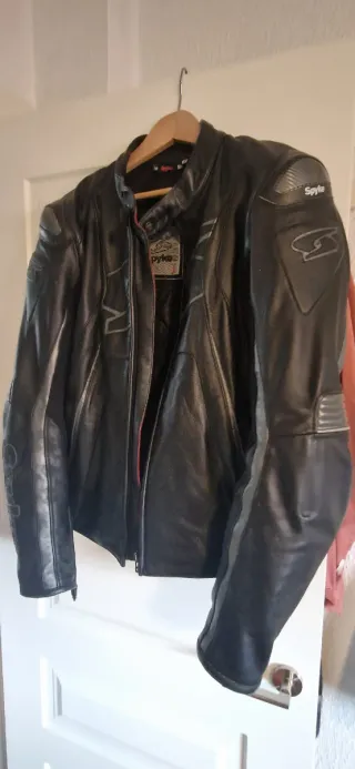 Chaqueta Moto Spyke Negra Cuero