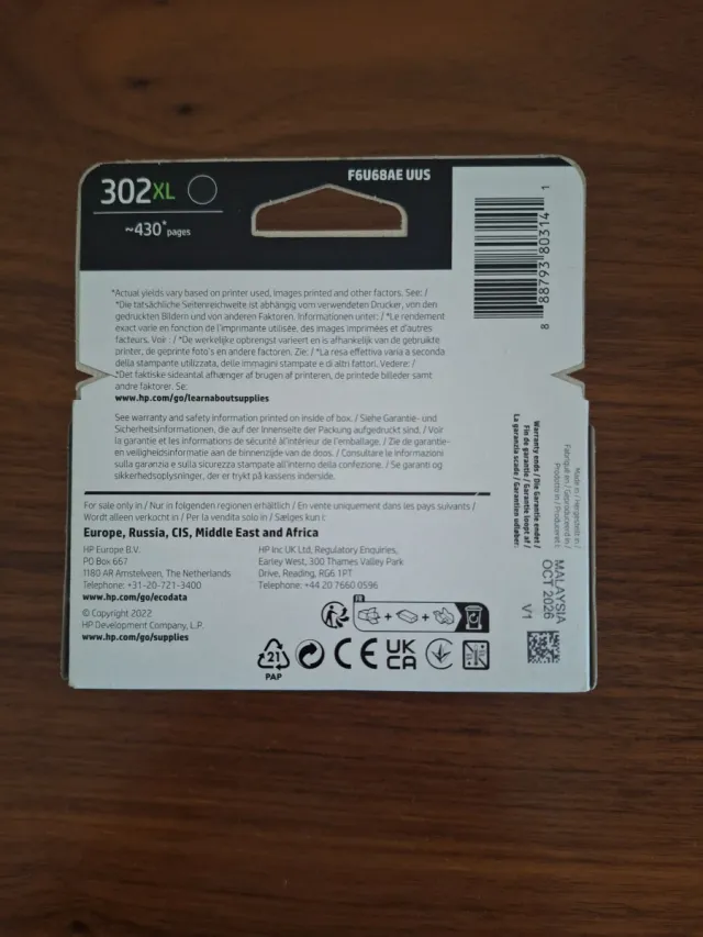 Tinta HP 302XL Negra