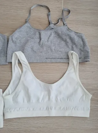 Lote 4 Sujetadores Deportivos Gris y Blanco