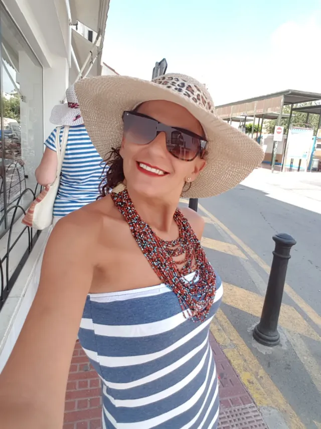 Vestido de rayas de algodón