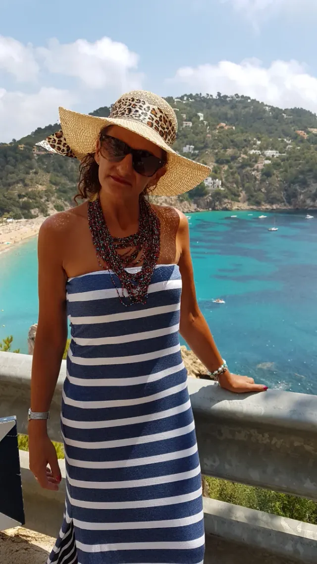 Vestido de rayas de algodón