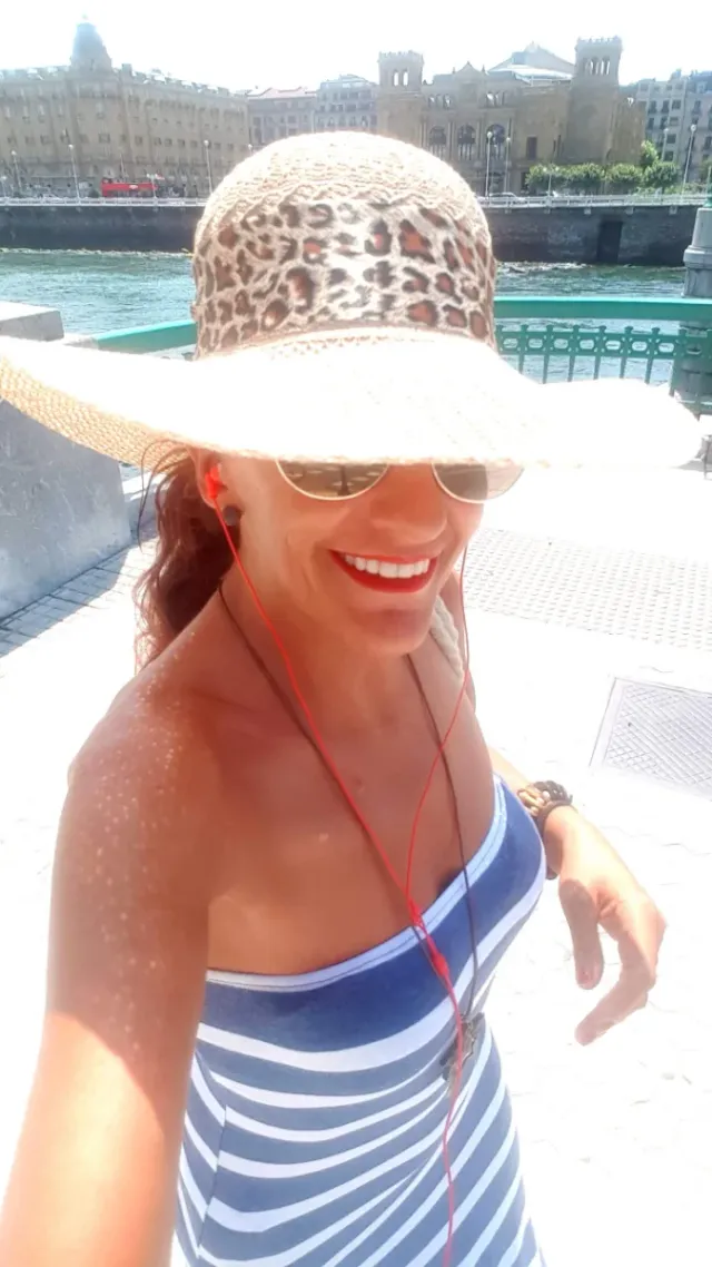 Vestido de rayas de algodón