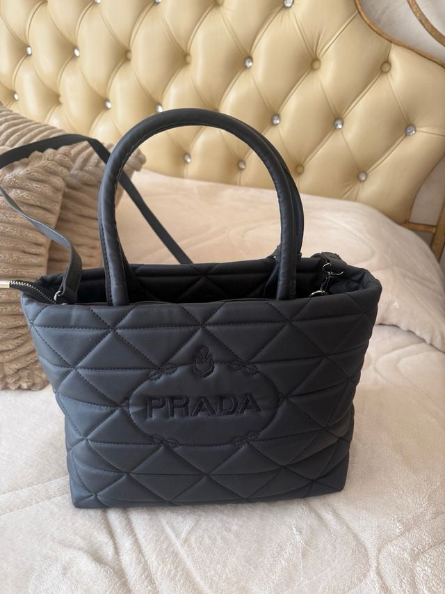 Borsa Prada Nera Tela Tracolla