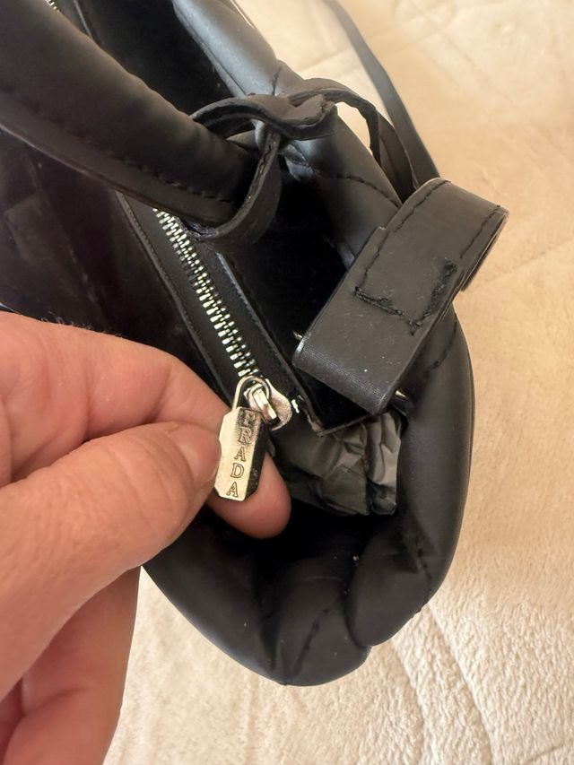 Borsa Prada Nera Tela Tracolla