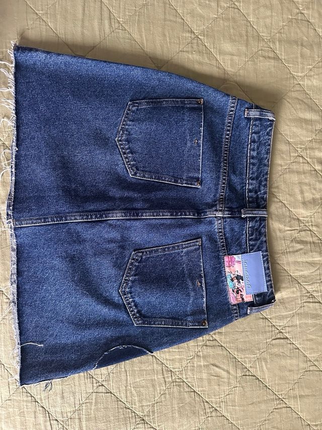 Falda vaquera customizada Mickey Mouse