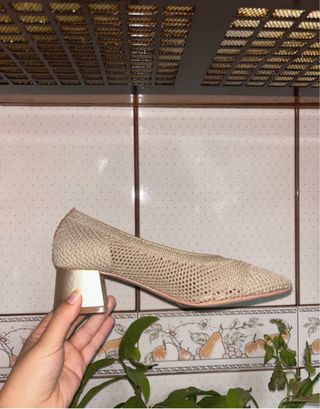 Zapatos de verano beige/dorado Talla 36