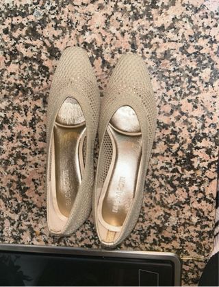 Zapatos de verano beige/dorado Talla 36