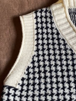 Chaleco de punto Patrón Houndstooth