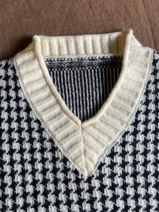 Chaleco de punto Patrón Houndstooth