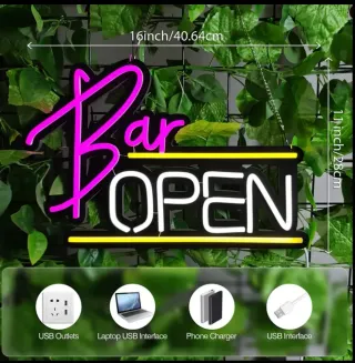 Lampada Neon LED "BAR Open"