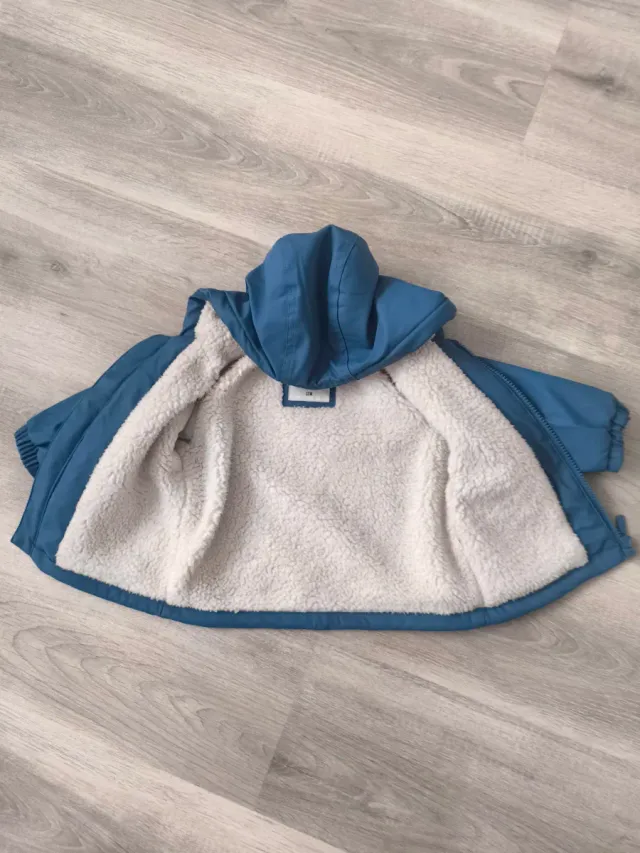 Impermeabile per neonati blu con fodera in pile