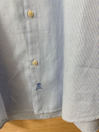 Camisa Scalpers cuello mao rayas azules Talla M