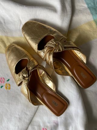 Mules Zara Oro Metallizzato