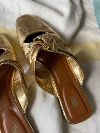 Mules Zara Oro Metallizzato