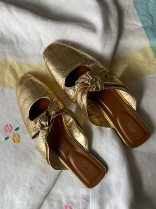 Mules Zara Oro Metallizzato