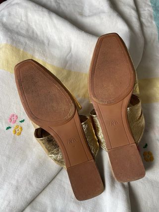 Mules Zara Oro Metallizzato