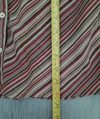 Camisa entallada mujer rayas marrones y burdeos