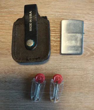 Mechero Zippo Original con Funda y Recambios