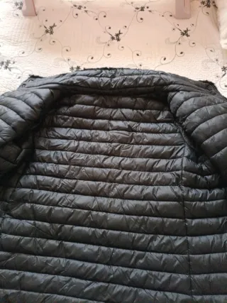 Abrigo pelo reversible negro