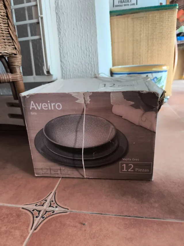 Louça Aveiro Cinza 12 Peças