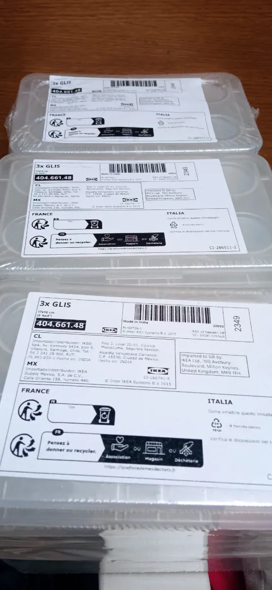 Pack 3 Cajas Almacenaje IKEA GLIS