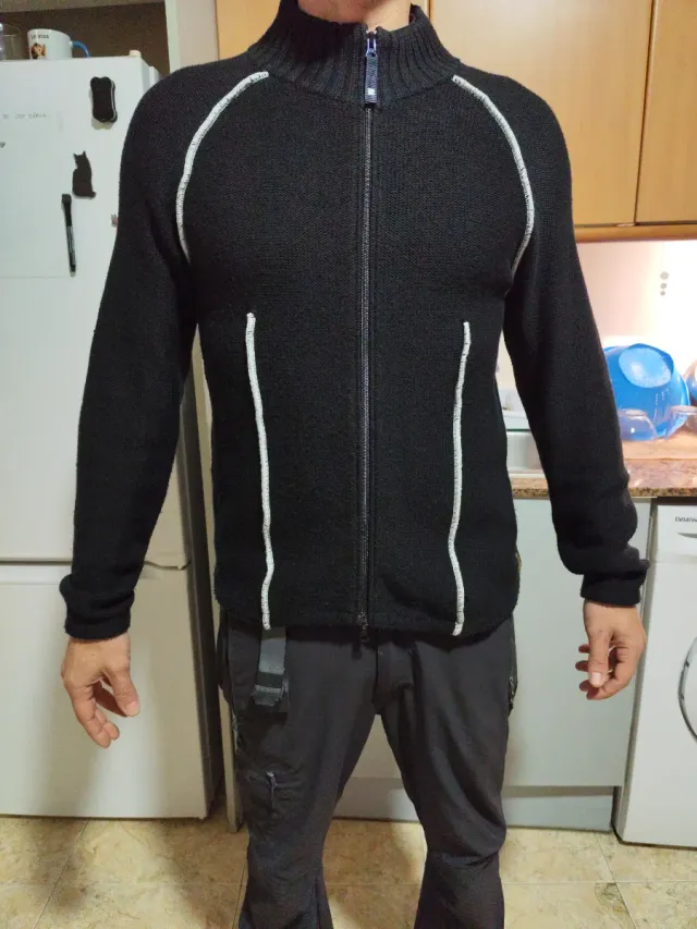 Chaqueta de punto negra hombre