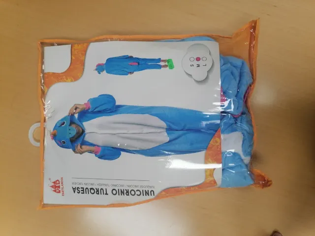 Disfraz unicornio niño azul talla M