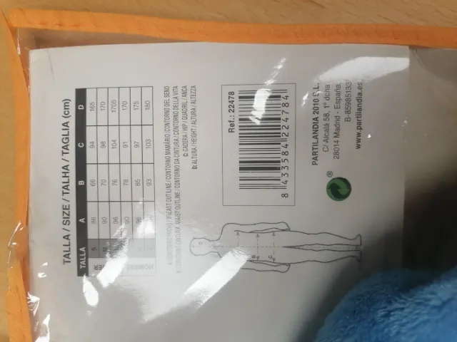 Disfraz unicornio niño azul talla M