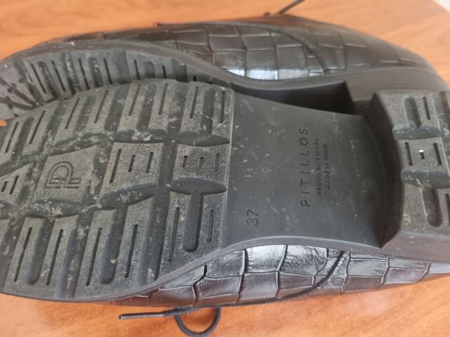 Zapatos Pitillos Mujer Talla 37 Negro Cocodrilo