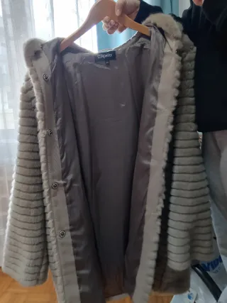 Pellicciotto donna beige/grigio