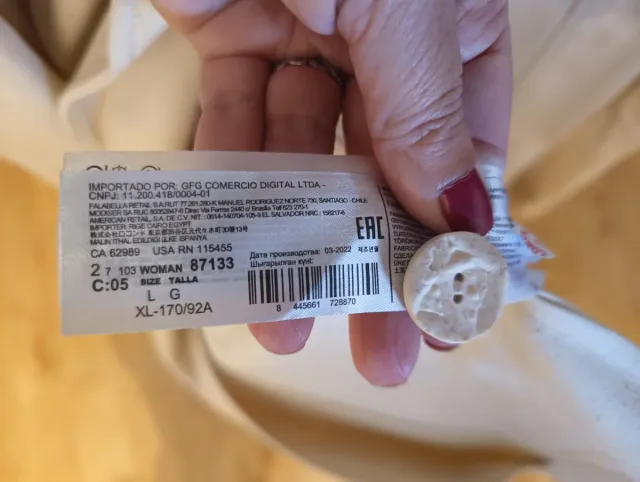 Chaqueta MNG beige mujer tres cuartos L