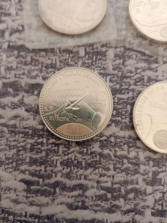 Lote 8 Monedas Plata España Euro y peseta