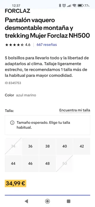 Pantalón trekking desmontable Forclaz Mujer