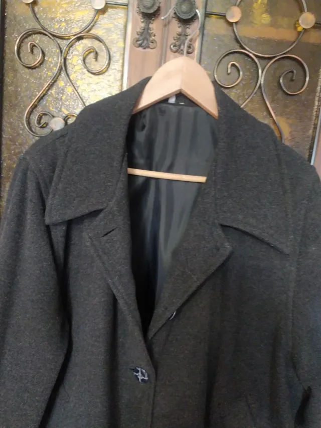 Abrigo paño gris XXL