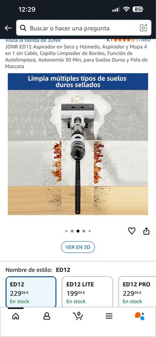 JONR ED12 Aspirador Seco y Húmedo