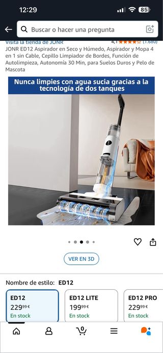 JONR ED12 Aspirador Seco y Húmedo