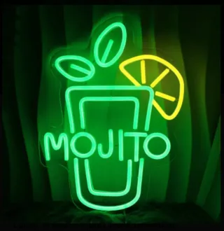 Lampada Neon LED Mojito Verde e Giallo