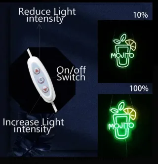 Lampada Neon LED Mojito Verde e Giallo