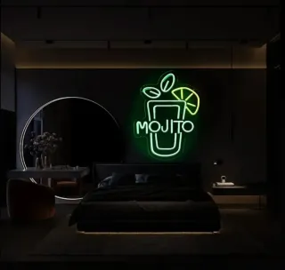 Lampada Neon LED Mojito Verde e Giallo
