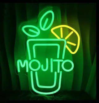 Lampada Neon LED Mojito Verde e Giallo