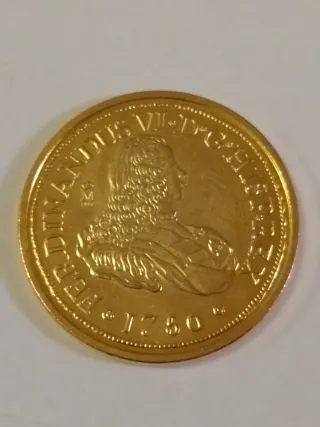 Moneda Réproduccion fernandoVI Oro 24k